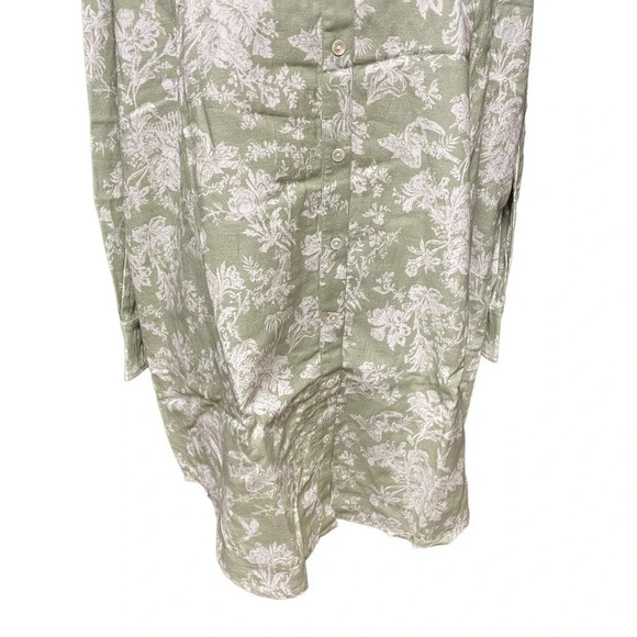 Roller Rabbit Caxias Darya Dress Sage Green White Floral Size Large - Picture 4 of 10